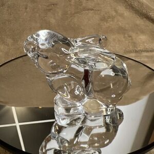 Vintage Clear Lead Crystal 24% PBO Rabbit Bunny Figurine Paperweight 3" x 2.5"